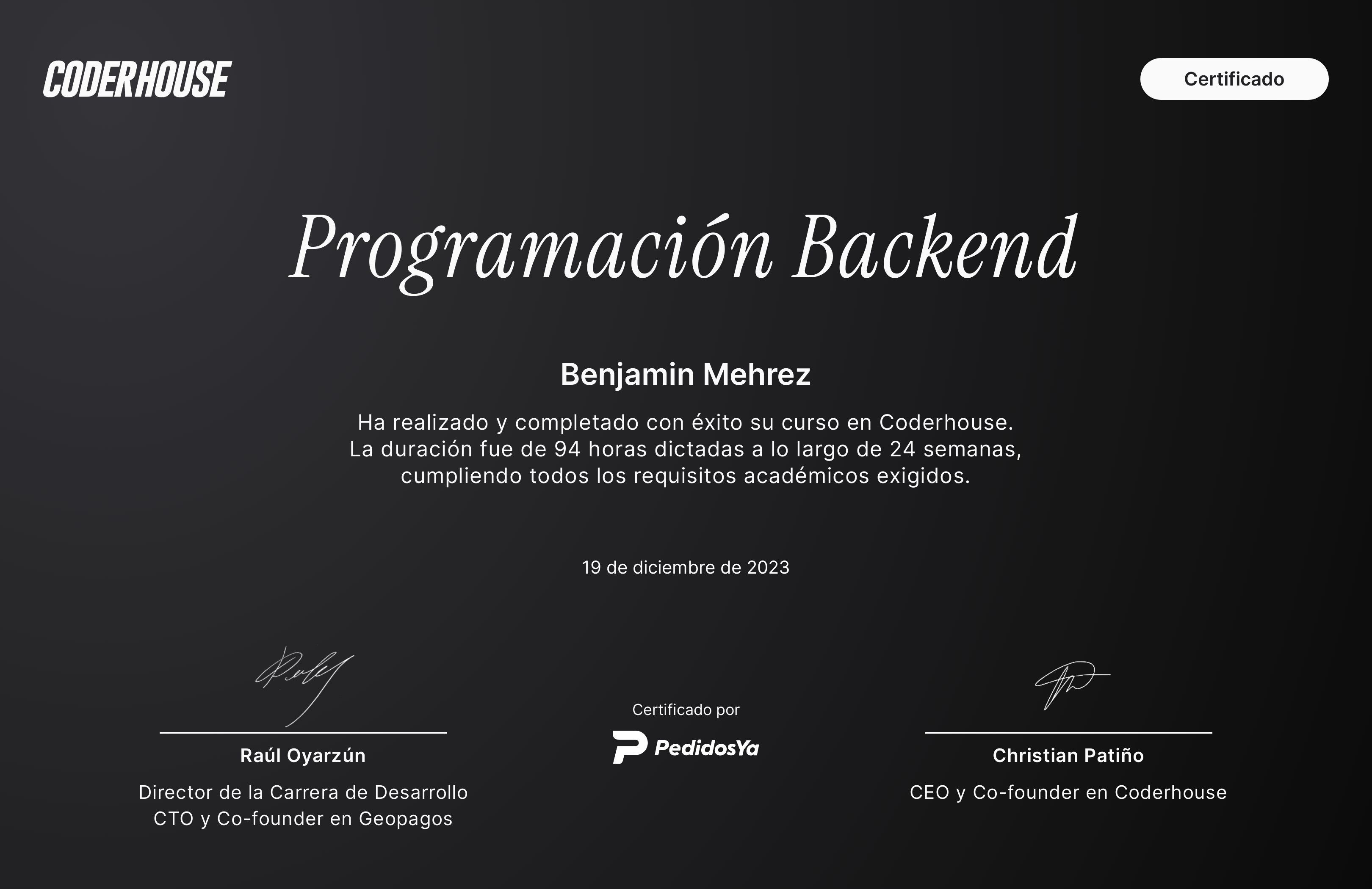 certificate