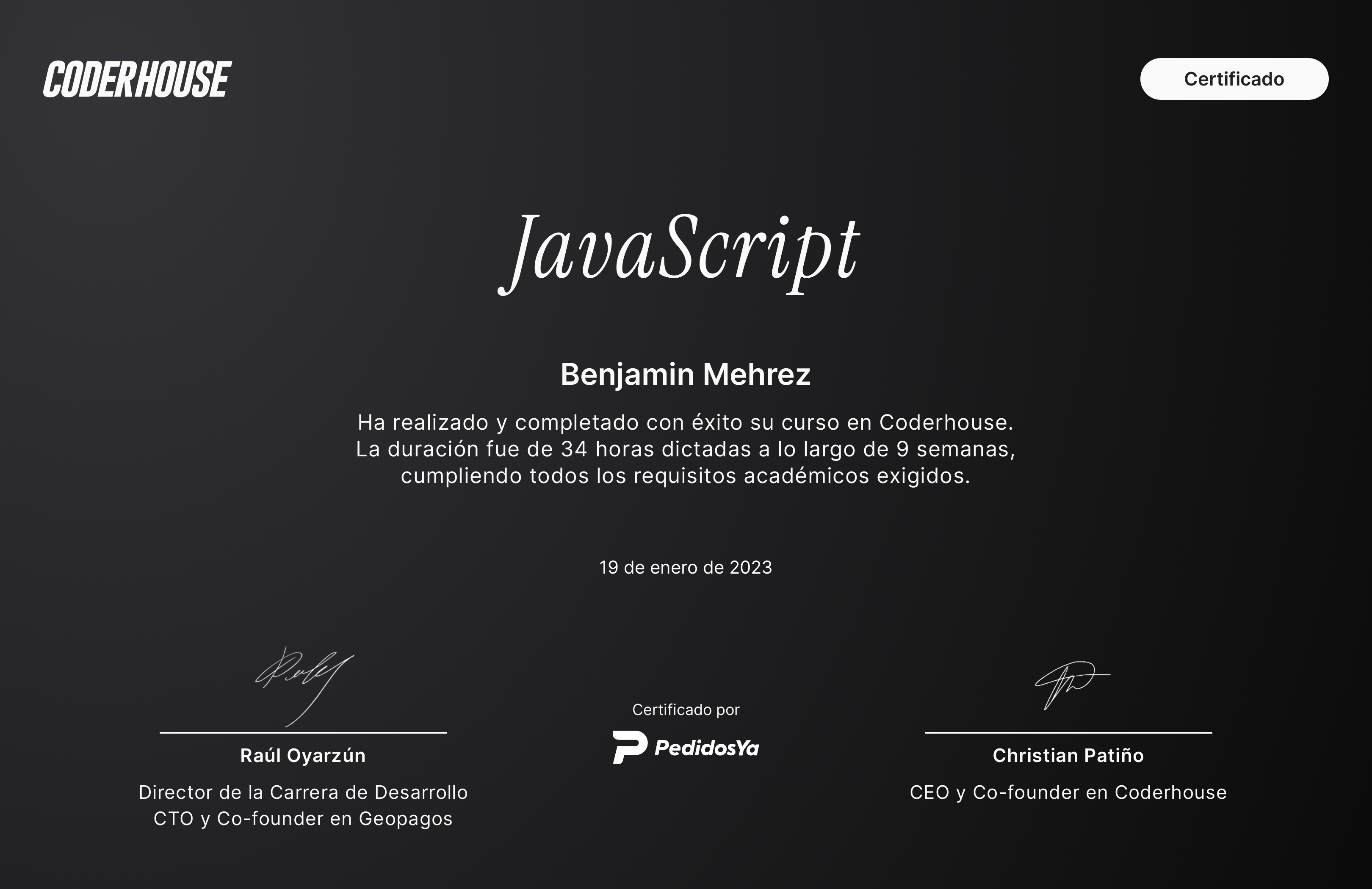 certificate