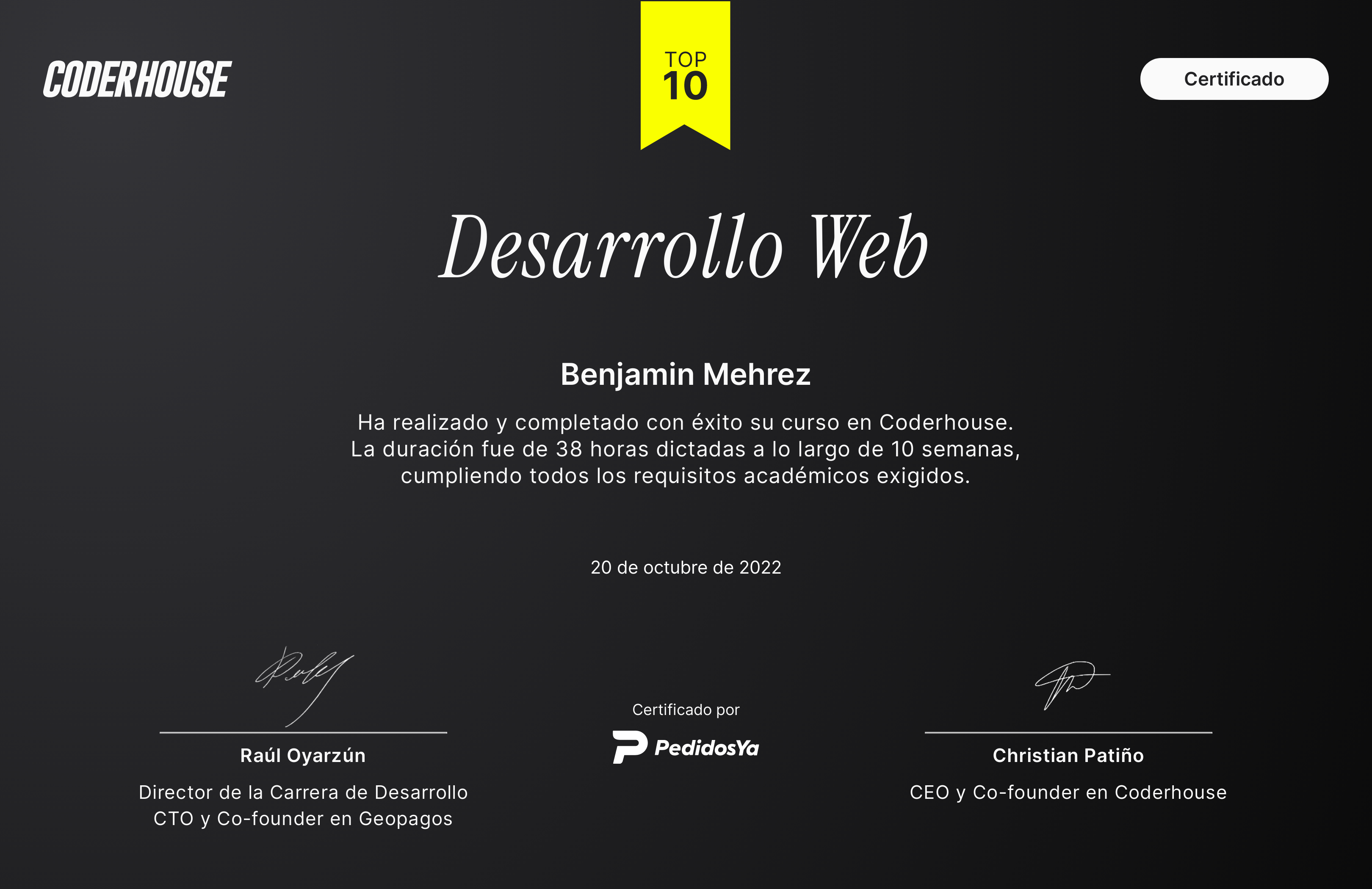 certificate